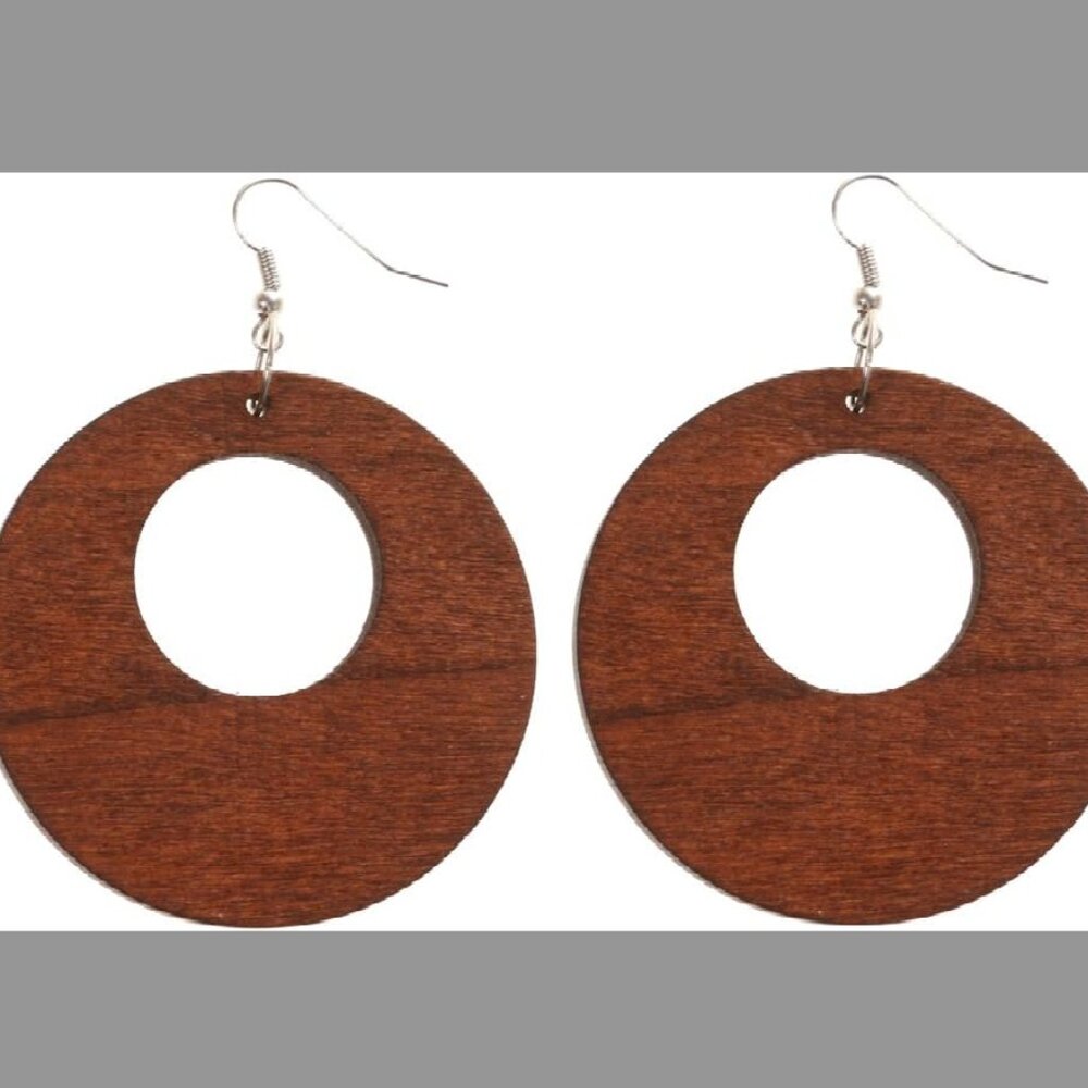 Jili Online Wood Geometric Earrings